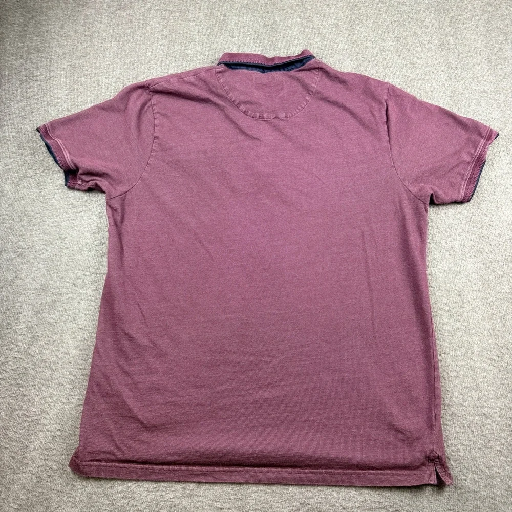 Denim & Flower‎ Ricky Singh Polo Shirt Men's XL Purple Cotton Blend Short Sleeve